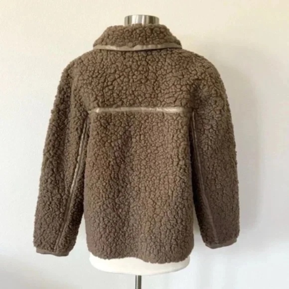 Soft Surroundings Margarete Sherpa Jacket Taupe Small S - Picture 5 of 7